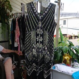 Spirit Black and Silver Embellished Prom Dress